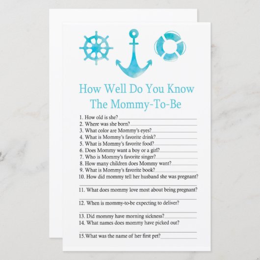 赤航海のちゃんシャワーゲームをどれだけ知っているか (正面/裏面)