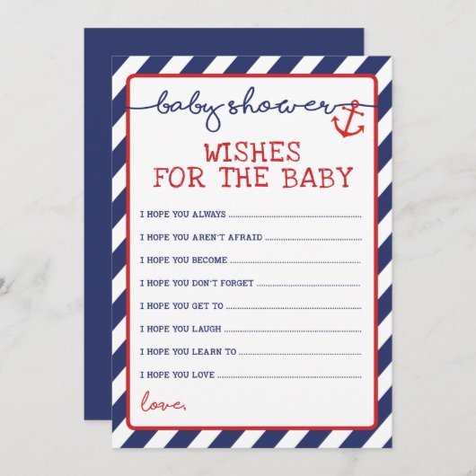 赤航海のちゃんシャワーゲームNavy Redの願い アドバイスカード (正面/裏面)