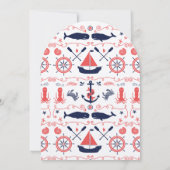 赤航海のちゃんシャワーコーラルネイビーシールタコ 招待状 (裏面)