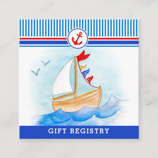赤航海のちゃんシャワーボート赤い青のレジストリカード エンクロージャーカード (正面)