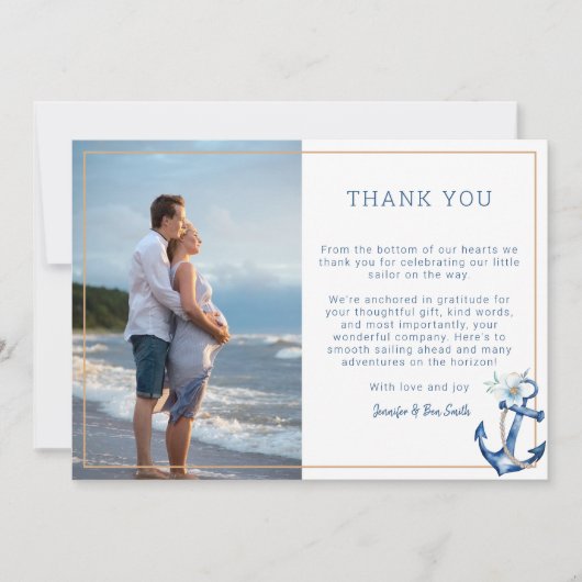 赤航海のちゃんシャワー写真サンキューカード | 水 サンキューカード (正面)