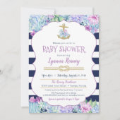 赤航海のちゃんシャワー多肉海軍ブルーラベンダー 招待状 (正面)