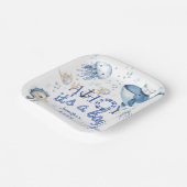 赤航海のちゃんシャワー少年ネイビーブルー ペーパープレート (傾斜あり)