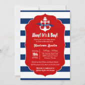 赤航海のちゃんシャワー招待状男の子よ 招待状 (正面)