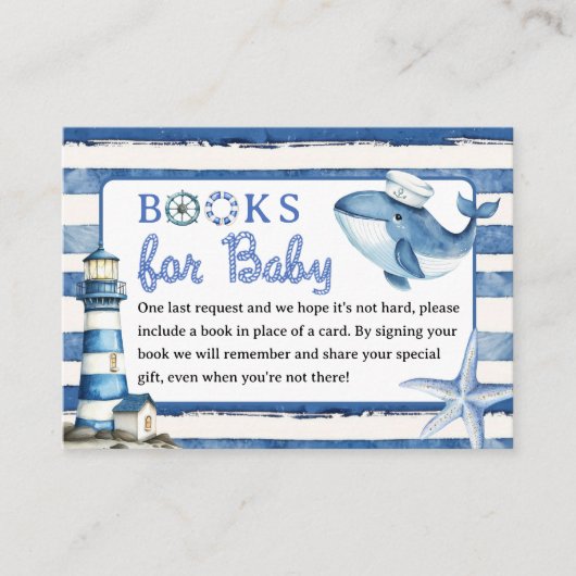 赤航海のちゃんシャワー海軍ブルーボーイズブックベビー エンクロージャーカード (正面)