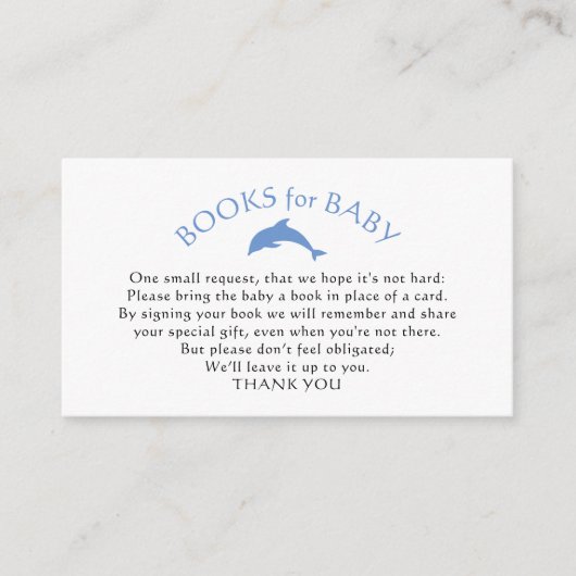 赤航海のちゃんシャワー用の青い本 エンクロージャーカード (正面)