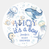 赤航海のちゃんシャワー男の子セーラー ラウンドシール (正面)