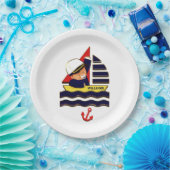 赤航海のちゃんシャワー ペーパープレート (パーティー)