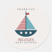 赤航海のちゃんシャワー ラウンドシール (正面)