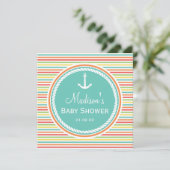 赤航海のちゃんシャワー、明るい虹のストライプ 招待状 (スタンド正面)