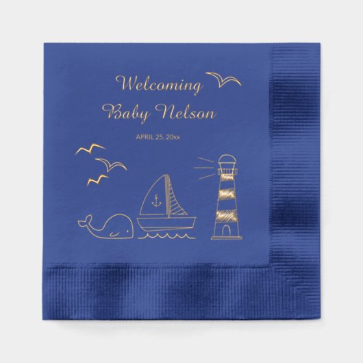 赤航海のちゃんシャワー 箔ナプキン (正面)