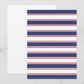 赤航海のとネイビーブルーのストライプ 招待状 (正面/裏面)