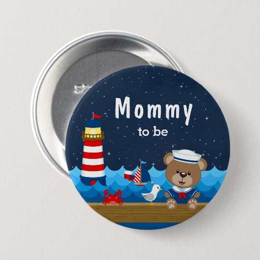 赤航海のと海軍の母を持つ少年 缶バッジ (正面&裏面)