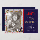 赤航海のと青のいかりフォト招待状 招待状 (正面/裏面)