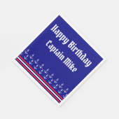 赤航海のと青のボートキャプテン誕生日 スタンダードランチョンナプキン (角)