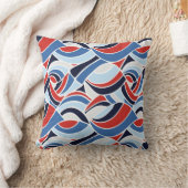 赤航海のと青の抽象デザイン装飾用クッション クッション (ブランケット)