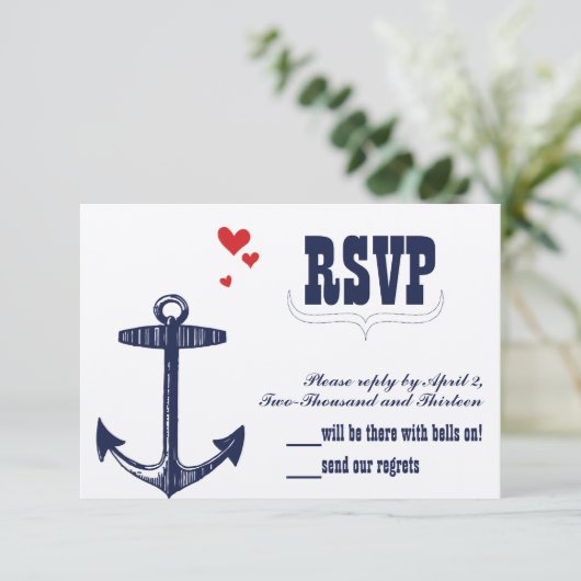 赤航海ののTouchを持つ海軍の結婚いかり 出欠カード (スタンド正面)