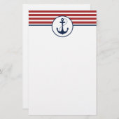 赤航海のストライプいかり 便箋 (正面/裏面)