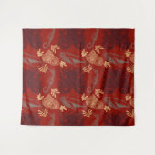 赤航海のタコ海モンスターイラストレーション タペストリー (正面(横))