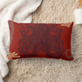 赤航海のタコ海モンスターイラストレーション ランバークッション (ブランケット)