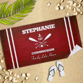 赤航海のテーマストライプのビーチタオル ビーチタオル