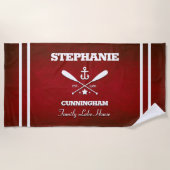 赤航海のテーマストライプのビーチタオル ビーチタオル (正面)