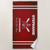 赤航海のテーマストライプのビーチタオル ビーチタオル (正面)