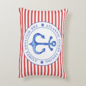 赤航海のパーソナライズされたストライプ腰枕 アクセントクッション (裏面(縦))