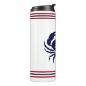 赤航海のモノグラムの紺の蟹 タンブラー (回転左)