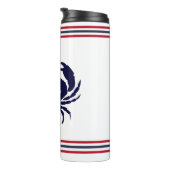 赤航海のモノグラムの紺の蟹 タンブラー (回転右)