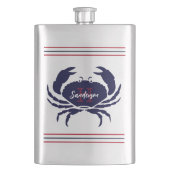 赤航海のモノグラムの紺の蟹 フラスク (正面)