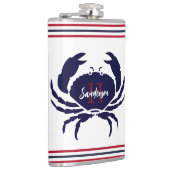 赤航海のモノグラムの紺の蟹 フラスク (右)
