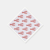 赤航海のロブスター&青ドット スタンダードカクテルナプキン (角)