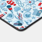 赤航海の白と青のパターン デスクマット (コーナー)