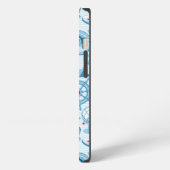 赤航海の白と青のパターン iPhoneケース (左側面)