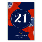 赤航海の白と青カスケーディングレッドアノネモン テーブルナンバー (正面)