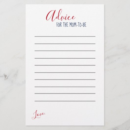 赤航海の白ストライプ赤ちゃんシャワーアドバイス (正面)