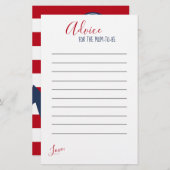 赤航海の白ストライプ赤ちゃんシャワーアドバイス (正面/裏面)