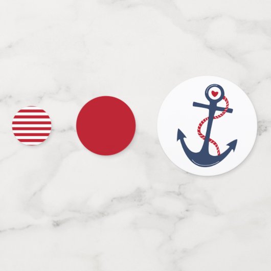 赤航海の白ネイビー赤ちゃんシャワー誕生日パーティー コンフェッティ (正面)