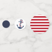 赤航海の白ネイビー赤ちゃんシャワー誕生日パーティー コンフェッティ (裏面)