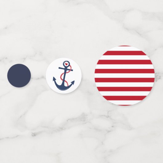 赤航海の白ネイビー赤ちゃんシャワー誕生日パーティー コンフェッティ (裏面)