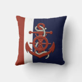 赤航海の船輪・いかり紺色 クッション (裏面)