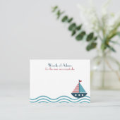 赤航海の艇ベビーシャワー誕生日 アドバイスカード (スタンド正面)