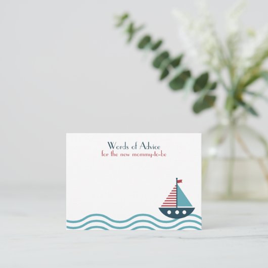 赤航海の艇ベビーシャワー誕生日 アドバイスカード (スタンド正面)