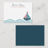 赤航海の艇ベビーシャワー誕生日 アドバイスカード (正面/裏面)