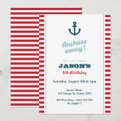 赤航海の誕生日招待状 招待状 (正面/裏面)