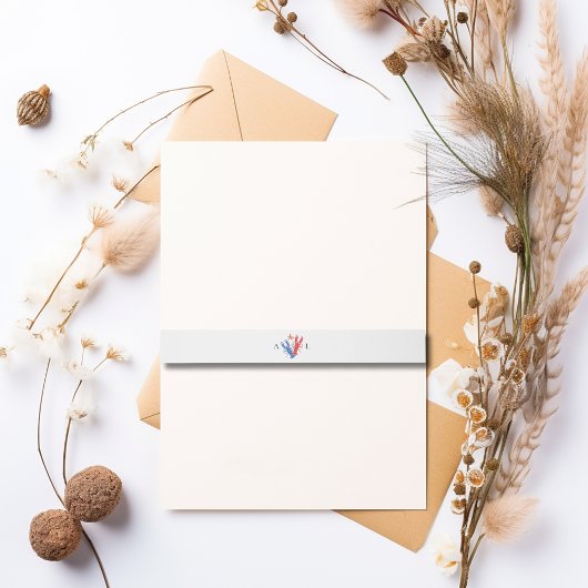 赤航海の青ロブスターズ結婚モノグラム 招待状ベリーバンド