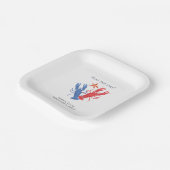 赤航海の青ロブスター、シーズザデイ ペーパープレート (傾斜あり)