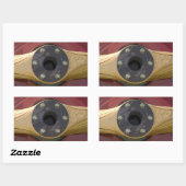 赤航空機木製プロペラステッカー 長方形シール (シート)