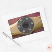 赤航空機木製プロペラステッカー 長方形シール (封筒)